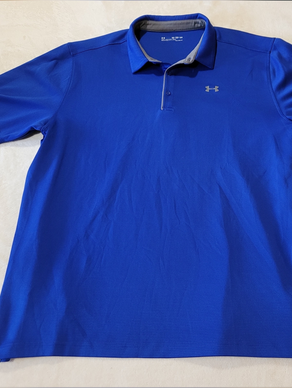 Under Armour Men's Heat Gear Loose Fit Blue Polo Shirt 3XL